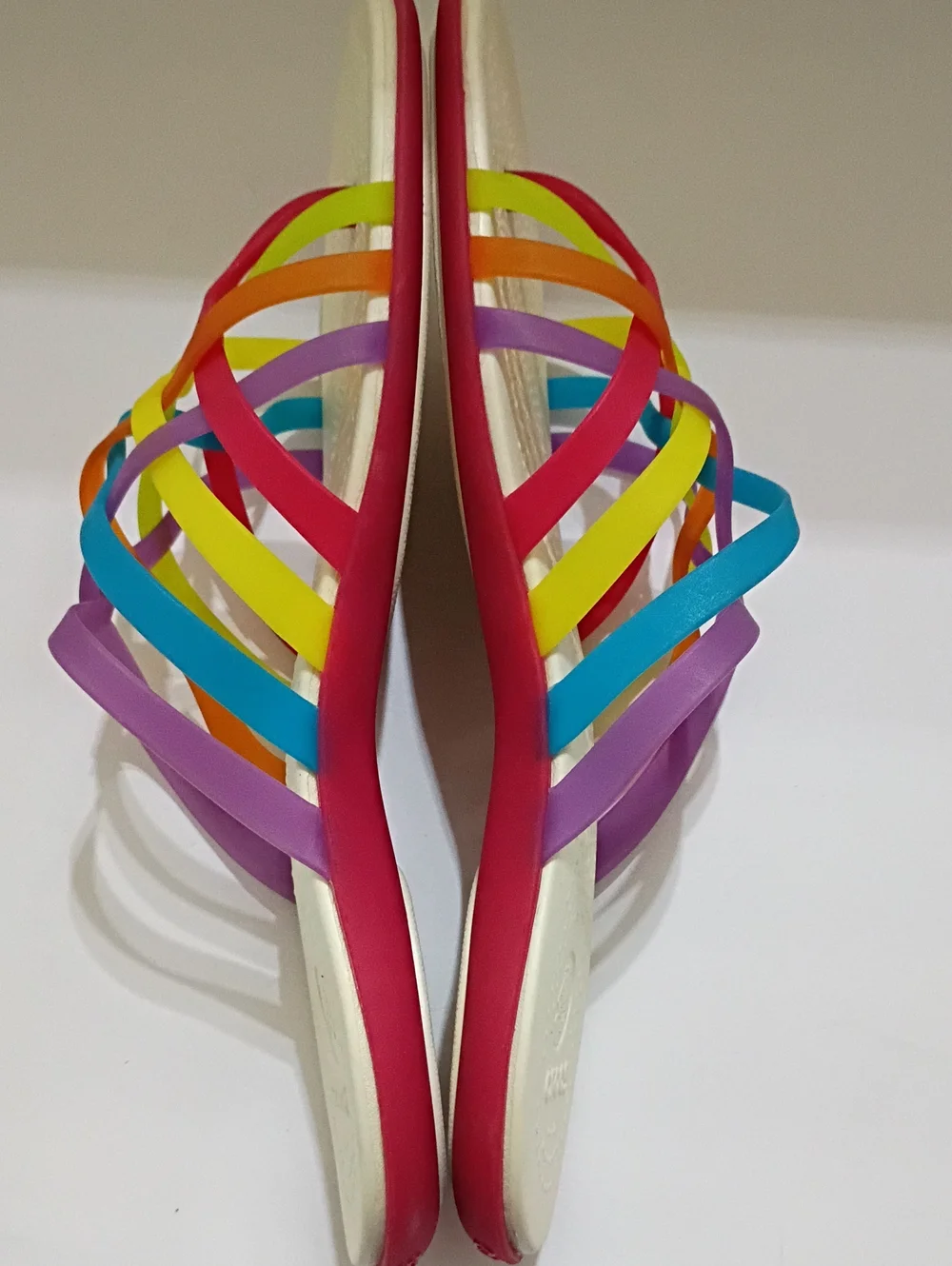 Crocs Isabella Huarache Rainbow Open Toe Jelly Sandals Slip On Women's Size 10